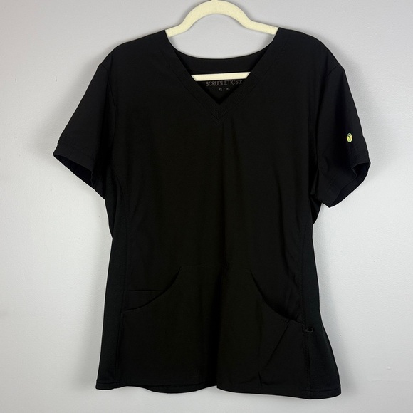 Scrubletics Black V-Neck Short Sleeve Scrub XL - Picture 2 of 10